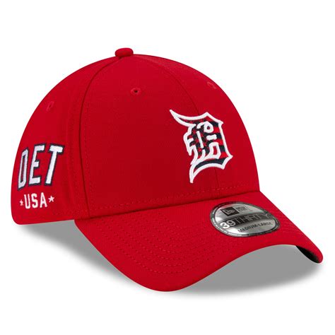 Men's New Era Red Detroit Tigers 4th of July 39THIRTY Flex Hat