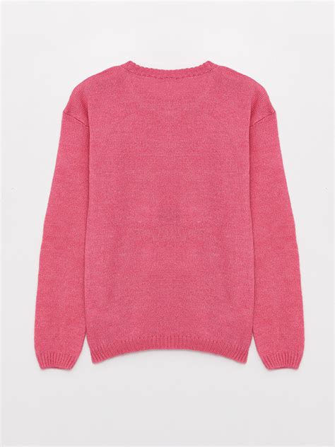 Pull En Tricot Pour Fille Manches Longues Et Col Ras Du Cou