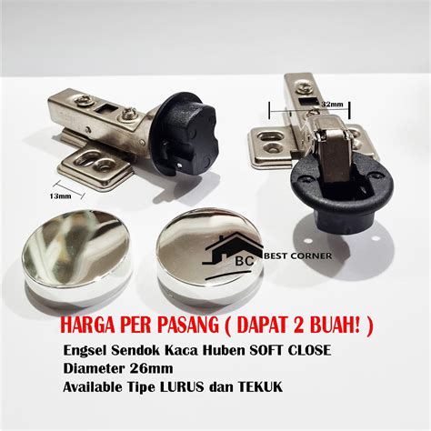 Jual Engsel Sendok Kaca Huben SOFT CLOSE Engsel Pintu Lemari Kaca