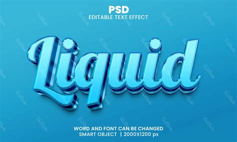 Efecto De Texto D De Cristal L Quido Archivo Psd Photoshop Premium