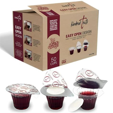 Easy Open 50 Count Pre-filled Communion Cups and Wafer Set by with ...