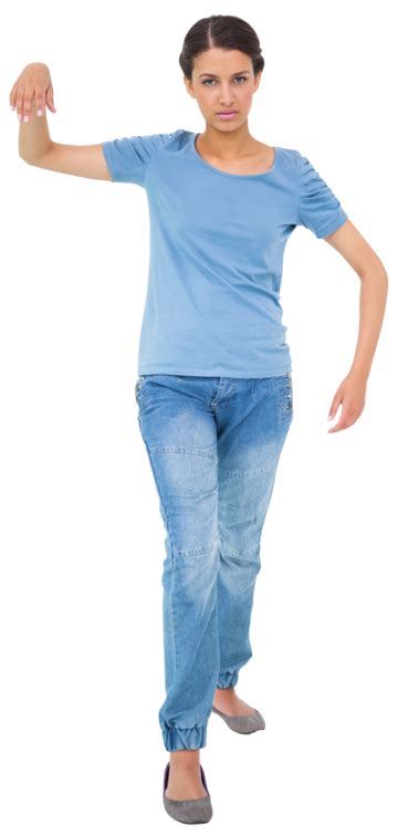 Morena Impotente En Jeans Y Camiseta Adulto Joven Png Dibujos Atractivo Mujer Peinado Png