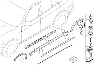 Trim Rocker Panel Wheel Arch Footboard BMW X5 E70 X5 3 0d M57N2 Europe