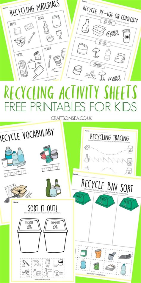 Recycling Activity Sheets for Kids (FREE Printables) | Recycling ...