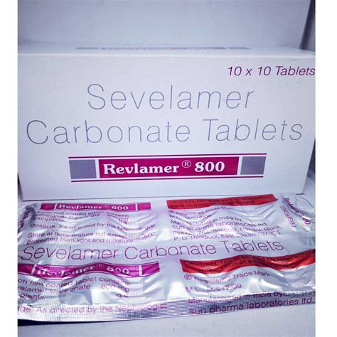 Sevelamer Carbonate Bulk Exporter Revlamer 800mg Tablet Named Patient