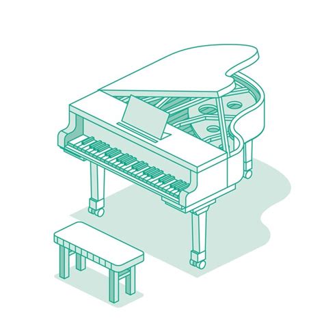 Premium Vector Isometric Open Grand Piano Vector Illustration Music