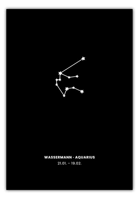 Poster Sternzeichen Wassermann Konstellation Motivisso