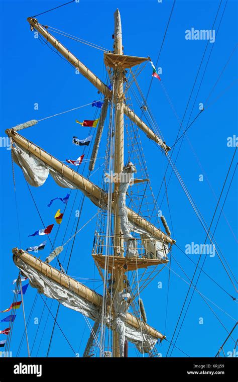 Mast of a Sailing Ship Stock Photo - Alamy