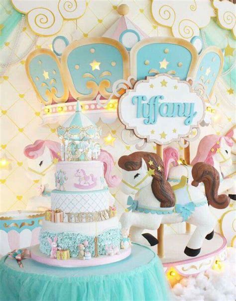 Pin By Gaby Silva On Baby Shower Carousel Birthday Carousel Birthday