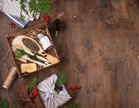 Paquete de cuidado navideño con regalo sostenible caja de regalo