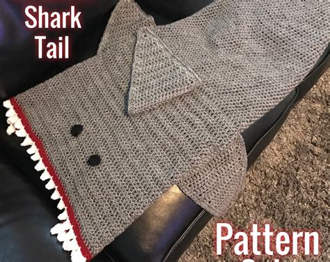 crochet shark tail blanket  file  pattern  etsy