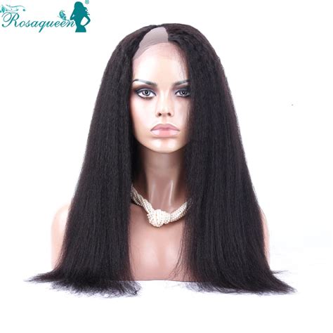 Brazilian Kinky Straight U Part Human Hair Wigs Full Lace Human Hair Wig For Black Women Kinky