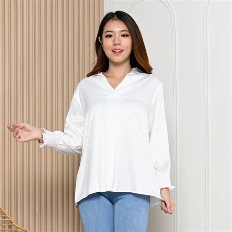 Jual Blouse Keren Kemeja Wanita Atasan Wanita Kemeja Satin Blouse Satin