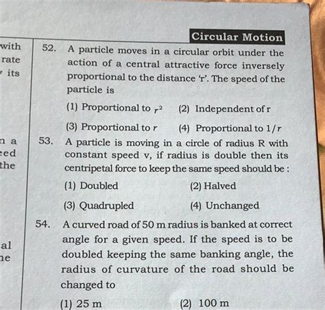 A Particle Is Moving In A Circle Of Radius R With Constant Speed V If Ra