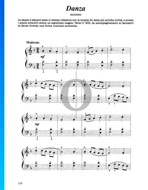 Danza Anonymous Piano Sheet Music Oktav