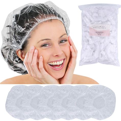 Disposable Hair Plastic Shower Cap 50 And 100 Pack Clear