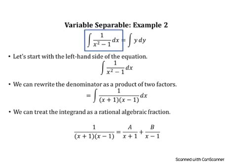 SOLUTION Variable Separable Example 2 Differential Equation Studypool