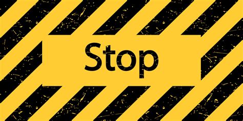 Stop sign. Warning black and yellow sign. Vector illustration 23806327 ...