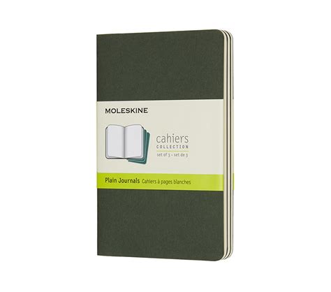 Moleskine zestaw zeszytów gładkich Cahier Journals butelkowa zieleń