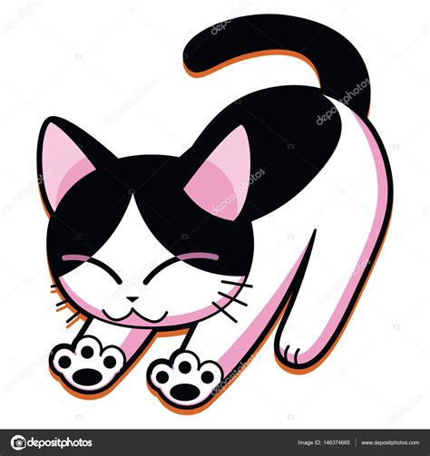 Lindo Gato De Dibujos Animados Aislado Sobre Fondo Blanco Vector De Images