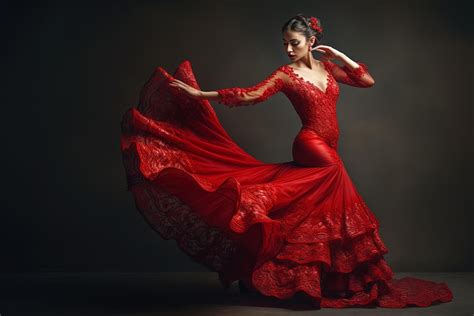 Premium Ai Image Ai Generated Image Beautiful Flamenco Dancer In Red