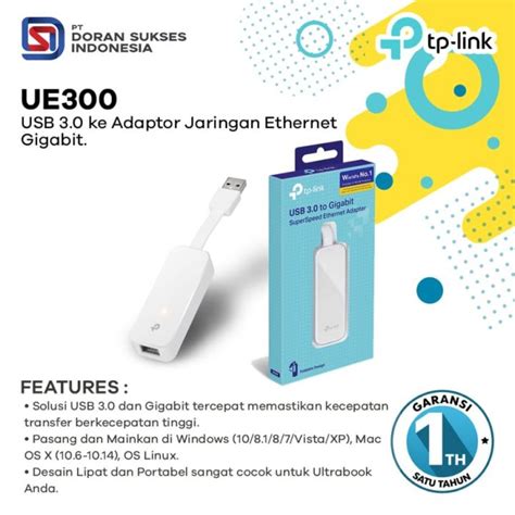 Tp Link Ue300 Usb 3 0 Gigabit Ethernet Network Adapter Lazada Indonesia