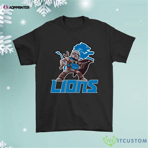 The Mandalorian Baby Yoda Detroit Lions Shirt Aopprinter