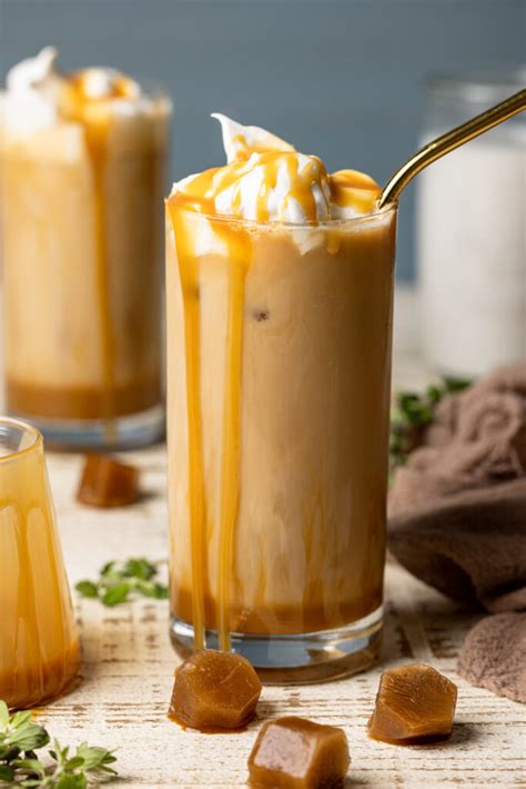 Iced Caramel Latte With Coffee Ice Cubes Orchids Sweet Tea