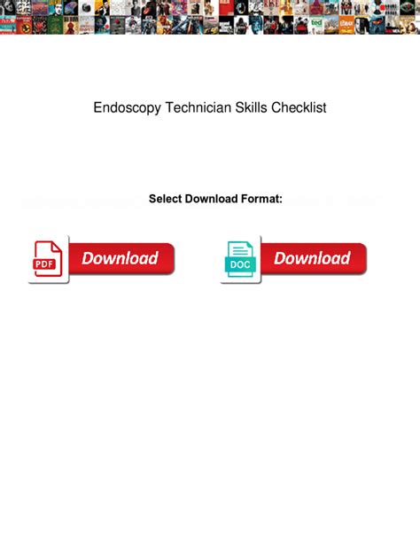 Fillable Online Endoscopy Technician Skills Checklist Endoscopy