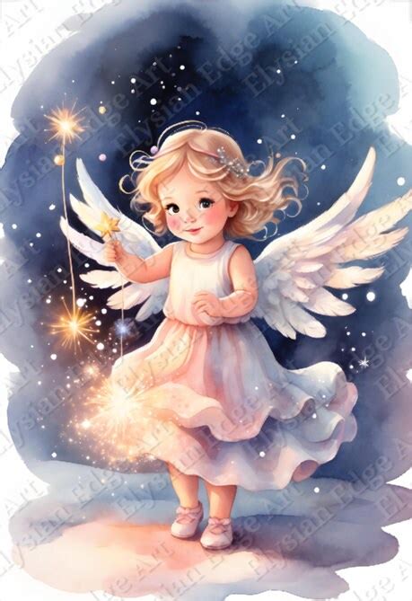 Watercolor Cute Christmas Angel Clipart, Cute Angel, Christmas Mood Clipart, Christmas Clipart ...