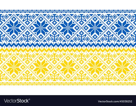 Embroidered flag of ukraine in national colors Vector Image