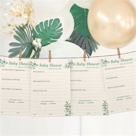 20 Karten Zur Babyparty Babyshower Spiel Kipitan