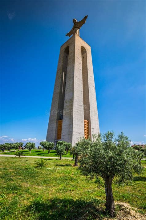 The Christ the King Statue in Lisbon, Portugal Stock Photo - Image of ...