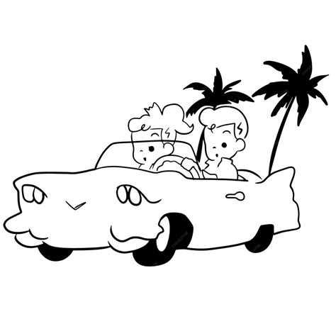 Premium Vector Couple Car Ride Travel Cartoon Doodle Kawaii Anime