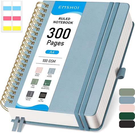 Amazon EMSHOI Spiral Notebook College Ruled 300 Numbered Pages