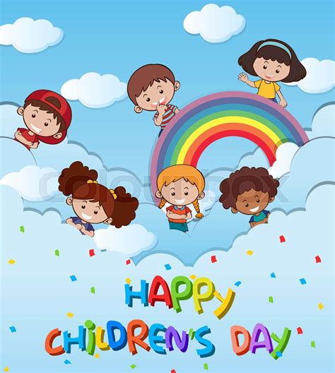 Happy Childrens Day Template Stock Vector Colourbox