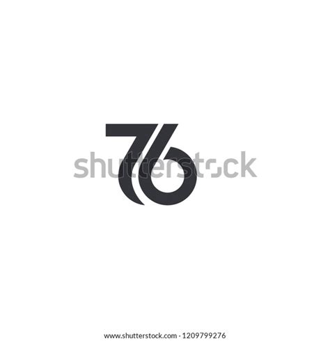 76 Number Letter Logo Icon Designs Stock Vector Royalty Free