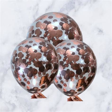 3x Rose Gold Confetti Balloon Diy Kit Birthday Hens Party Etsy