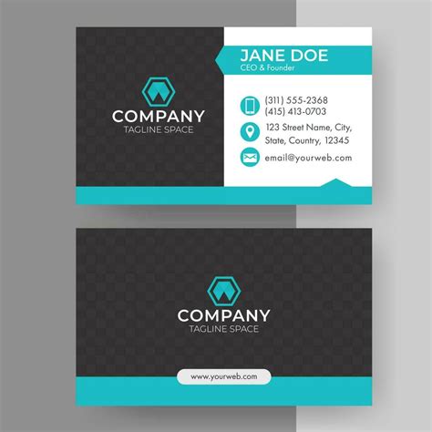 Editable Business Card Template Layout In Front And Back View. 23814954 ...