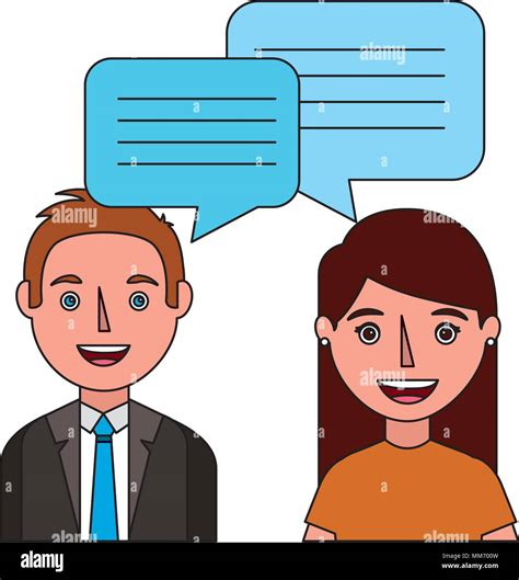 Woman And Man With Dialog Speech Bubbles Vector Illustration Stock Vector Image And Art Alamy