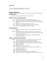 Biol Sbio Chapter The Chemical Basis Of Life Lecture Outline