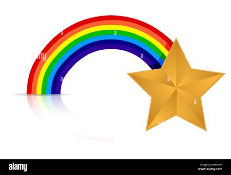 Rainbow Star Illustration Design Over White Background Stock Photo Alamy