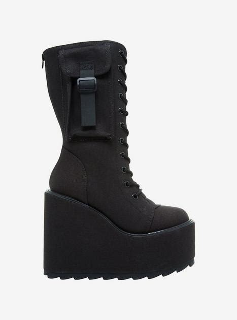 Yru Dune Desert Black Platform Boots Hot Topic