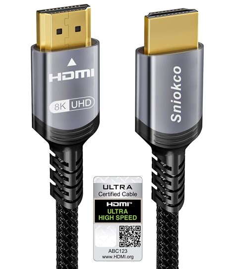 Sniokco 10K 8K HDMI 2 1 Kablo 0 5M Sertifikalı 48Gbps Ultra Yüksek