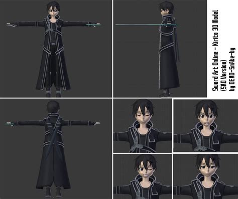 Sword Art Online Kirito 3d Model Sao Version By Dead Snake By On