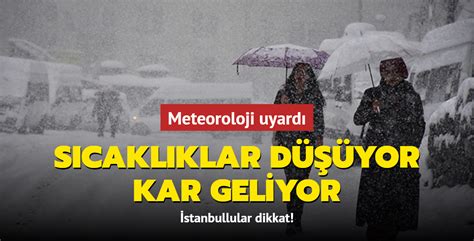 Perşembe gününe dikkat Meteoroloji uyardı Sıcaklıklar düşüyor kar