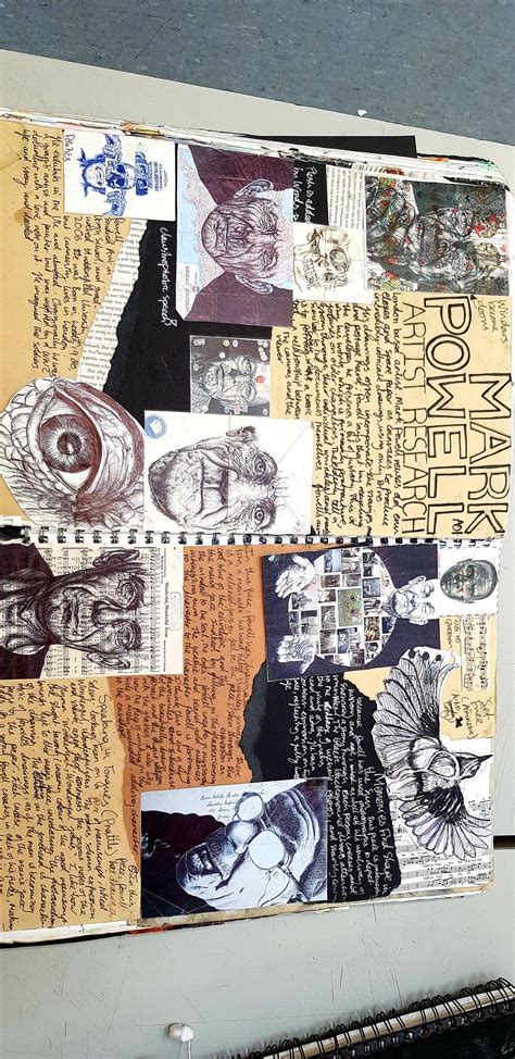 Mark Powell Gcse Artist Research Page Textiles Sketchbook Gcse Art