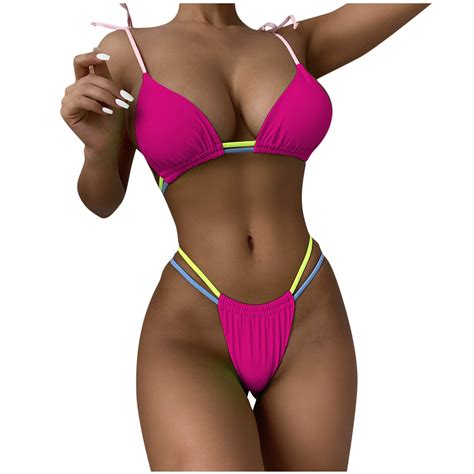 Vsssj Two Piece Bikini Set For Women Lady Sexy Swimwear Deep V Neck