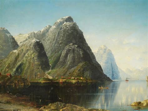 Lot Norwegian Fjord Oil Painting By Adelsteen Normann