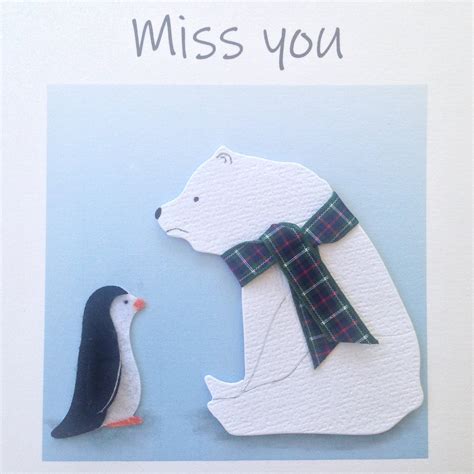 Handmade Miss You Cards Miss You Card Handmade Card Cute Etsy Uk